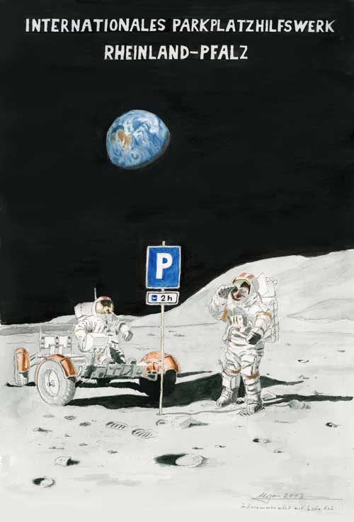 Parkplatz auf dem Mond